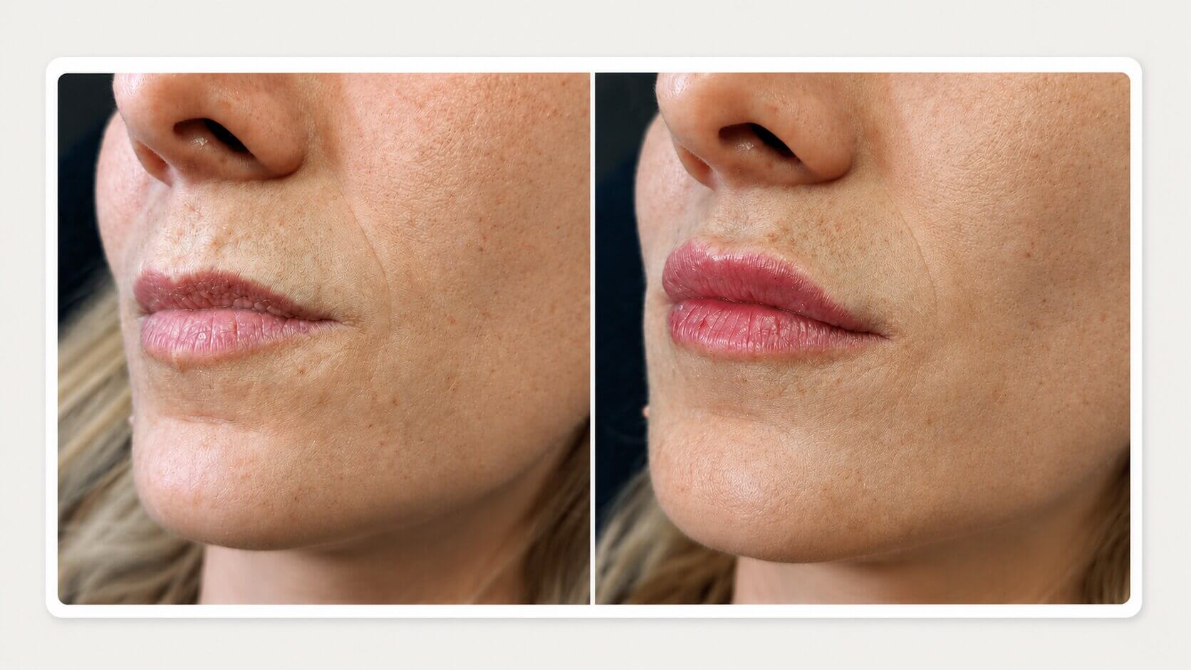 Before and after dermal filler treatment